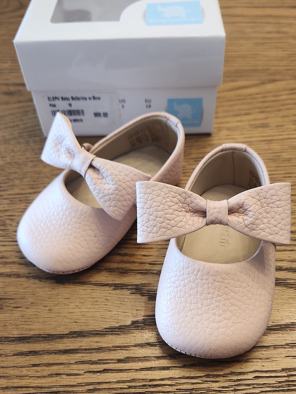 Elephantito Blush Pink Baby Bow Ballet Flats